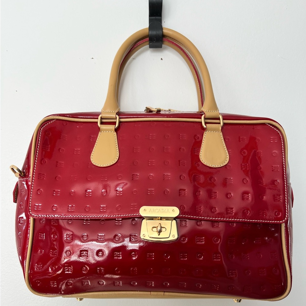 ARCADIA Handbag Italian Leather Purse-Excellent Used Condition/Removable strap